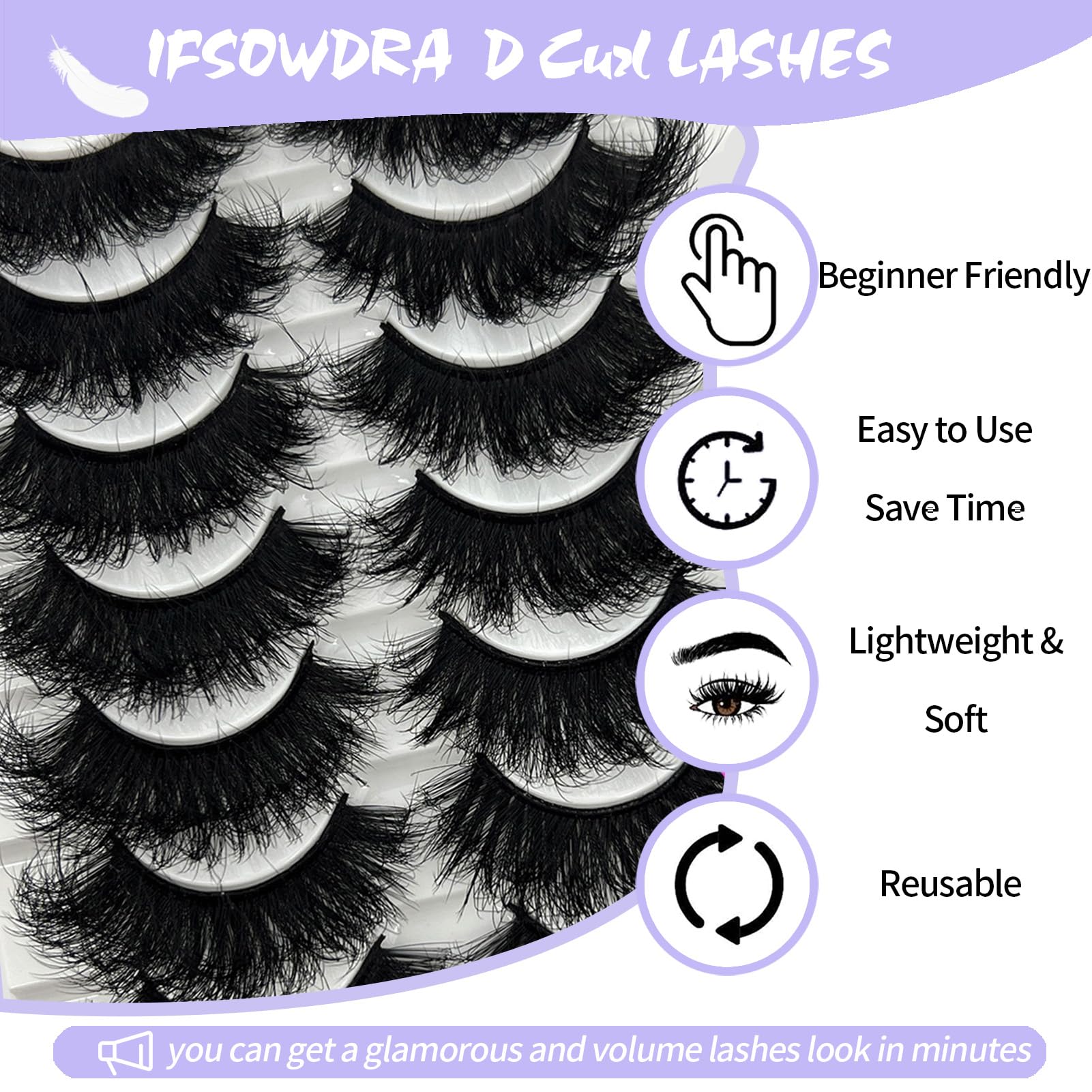 IFSOWDRA Mink Lashes beginner friendly and quick to apply.