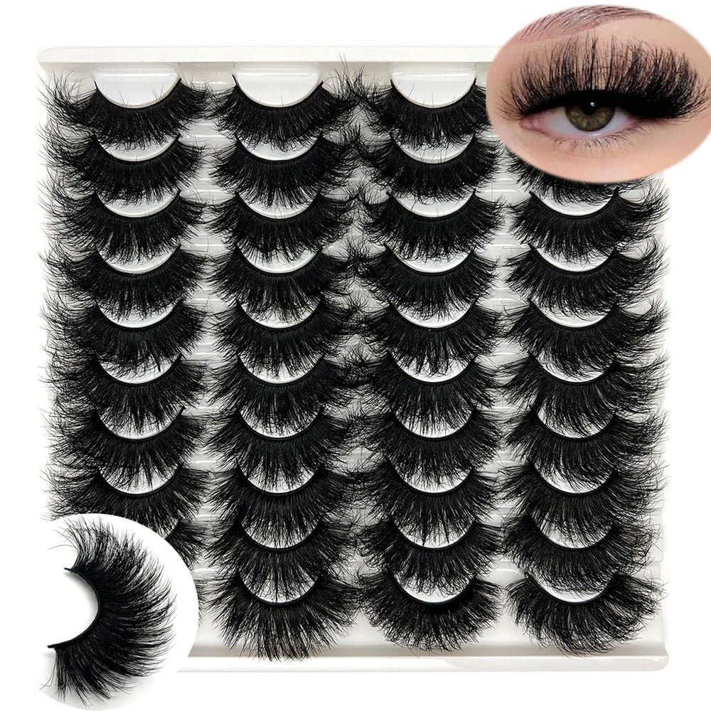 IFSOWDRA Mink Lashes fluffy wispy 20mm create a dramatic cat-eye look.