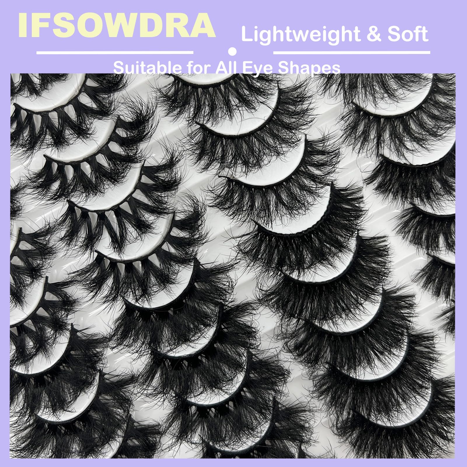 IFSOWDRA mink lashes strip pack of 20 pairs with 4 styles.