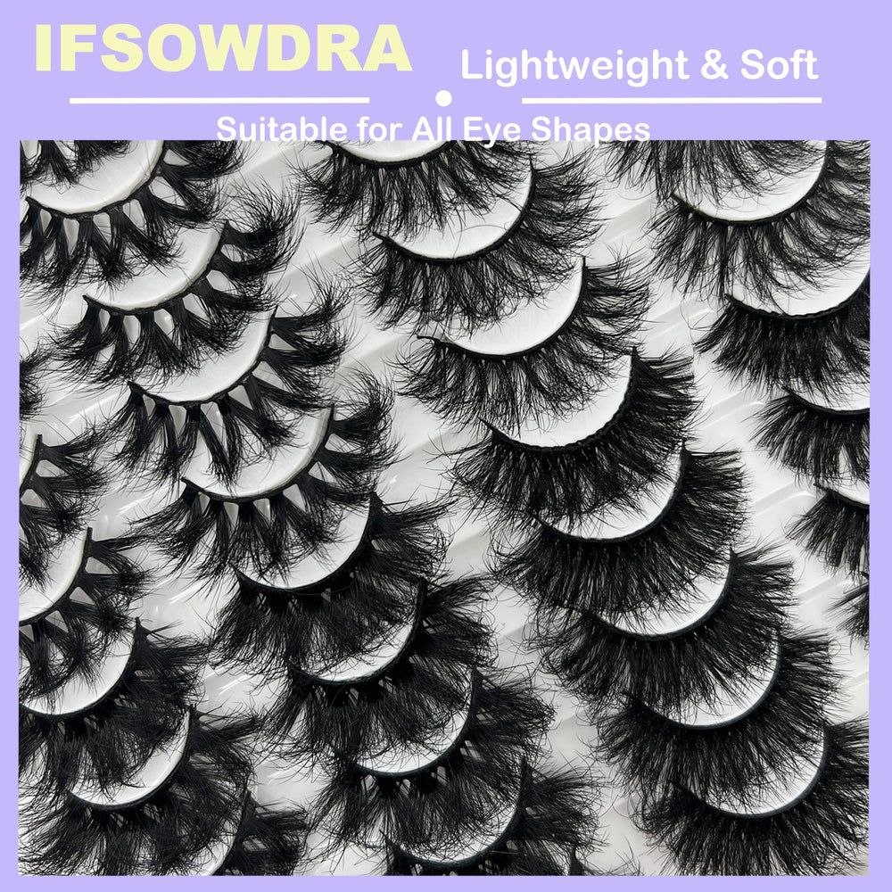 IFSOWDRA mink lashes strip pack of 20 pairs with 4 styles.
