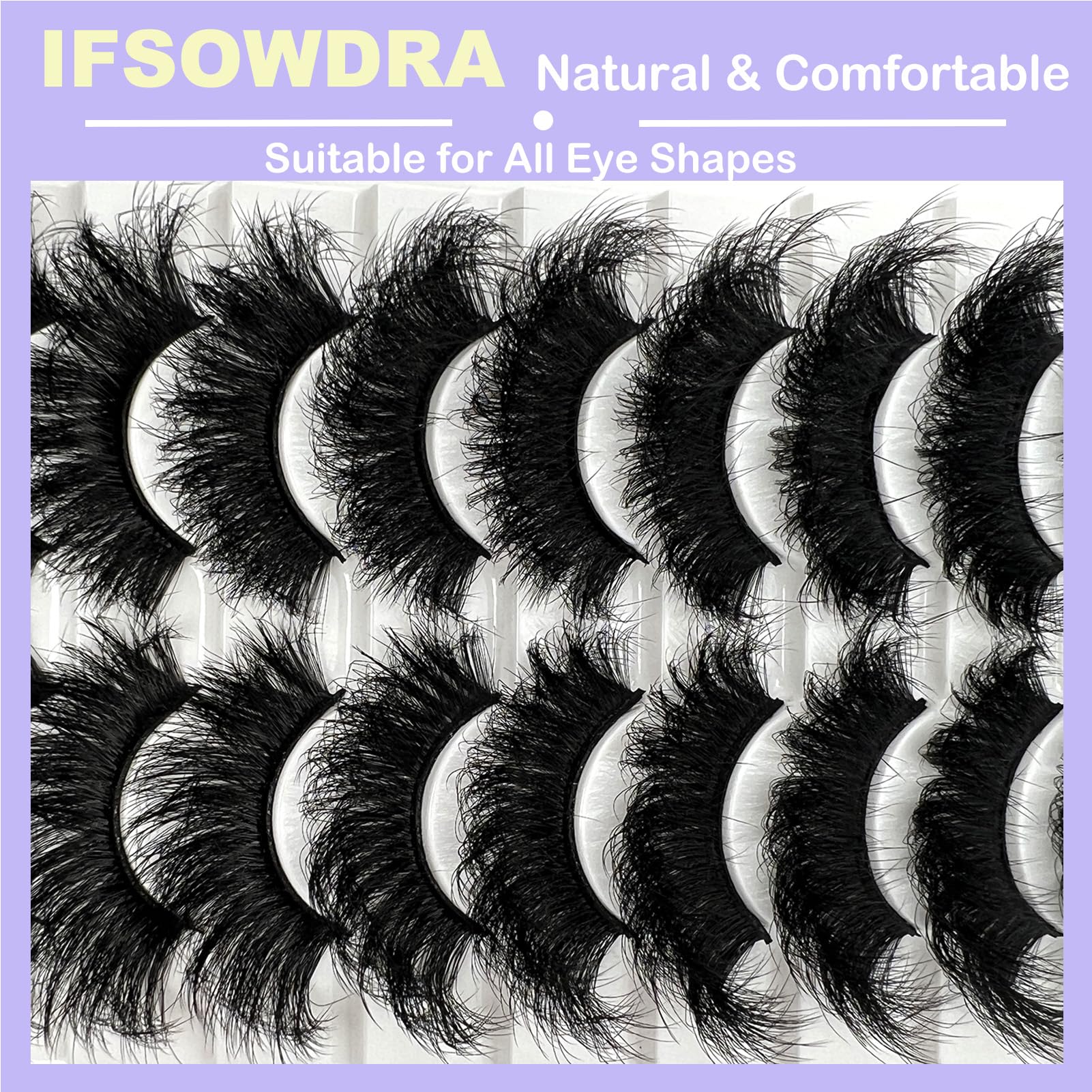 IFSOWDRA mink lashes strip wispy 25mm for subtle enhancement.