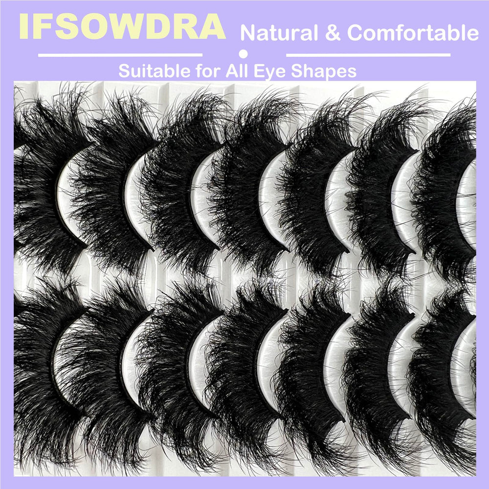 IFSOWDRA mink lashes strip wispy 25mm for subtle enhancement.
