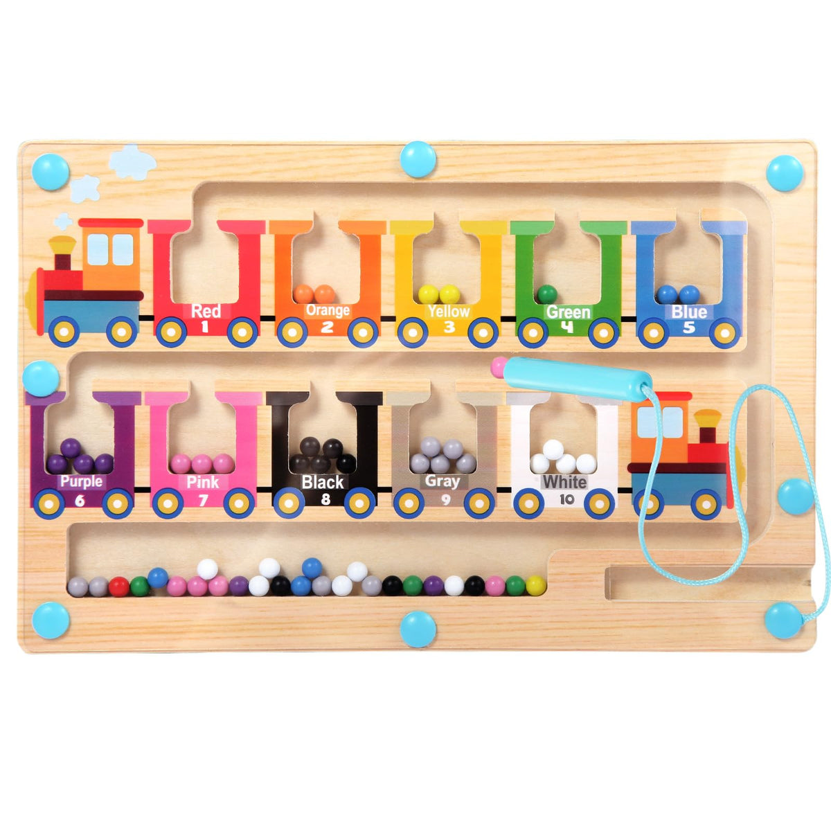 ifunlong magnetic maze trains colors demonstrates color-number matching for early math exploration