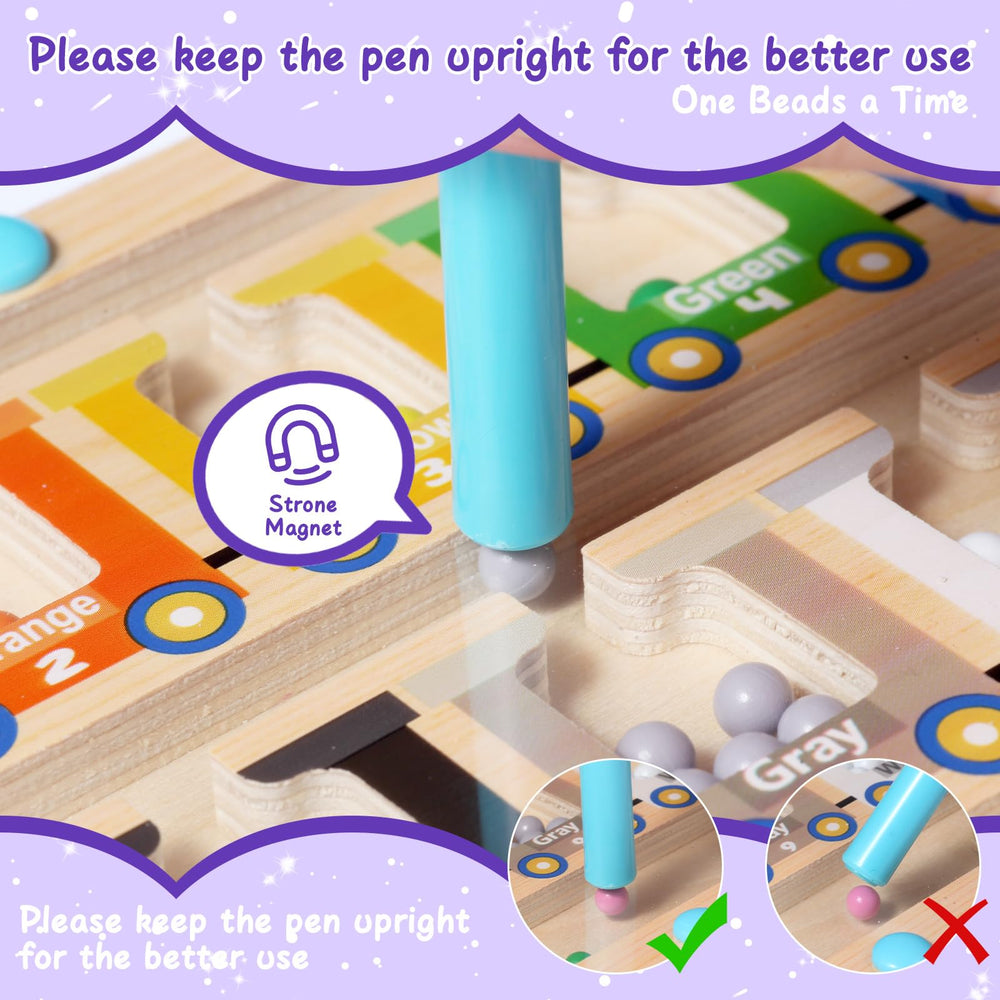 ifunlong wooden toy uses non-toxic paints and smooth edges for safe exploration