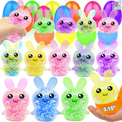 igeekid 12-pack Easter eggs with bunny toys for surprise gifts and hunts