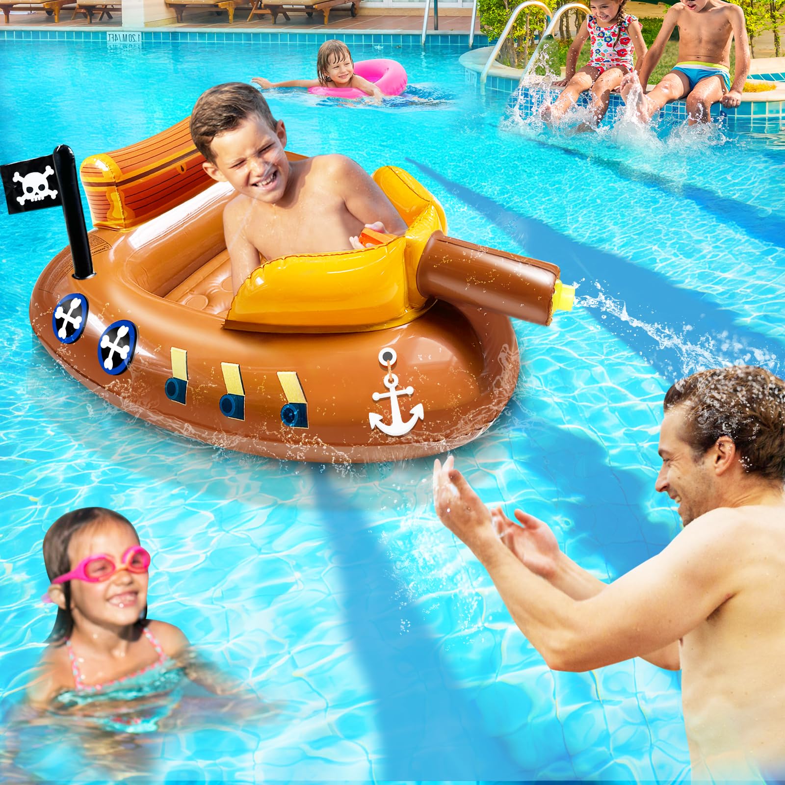 iGeeKid summer pool float features vibrant pirate design for kids