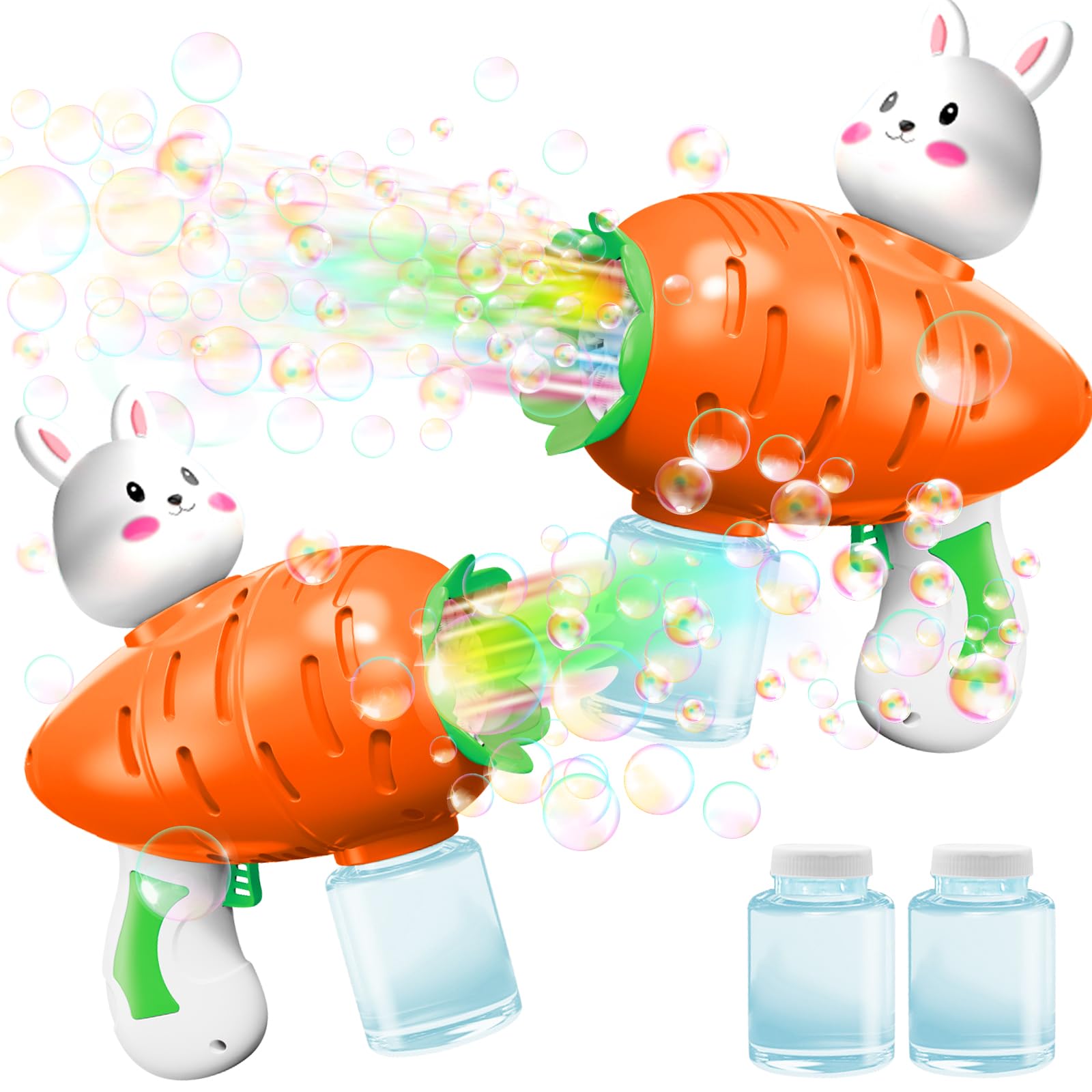 iGeeKid Easter bunny bubble gun with carrot design for outdoor play