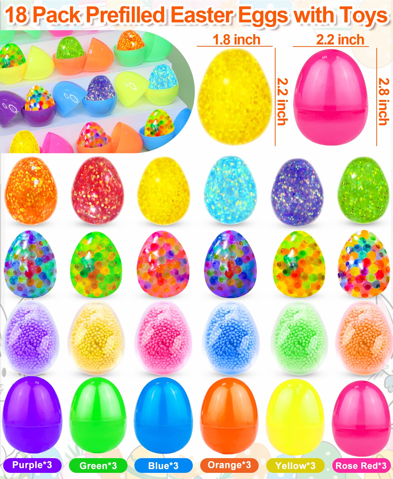 iGeeKid three styles of egg-shaped stress balls for varied sensory play