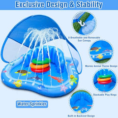 iGeeKid inflatable pool float with backrest provides comfortable support while splashing