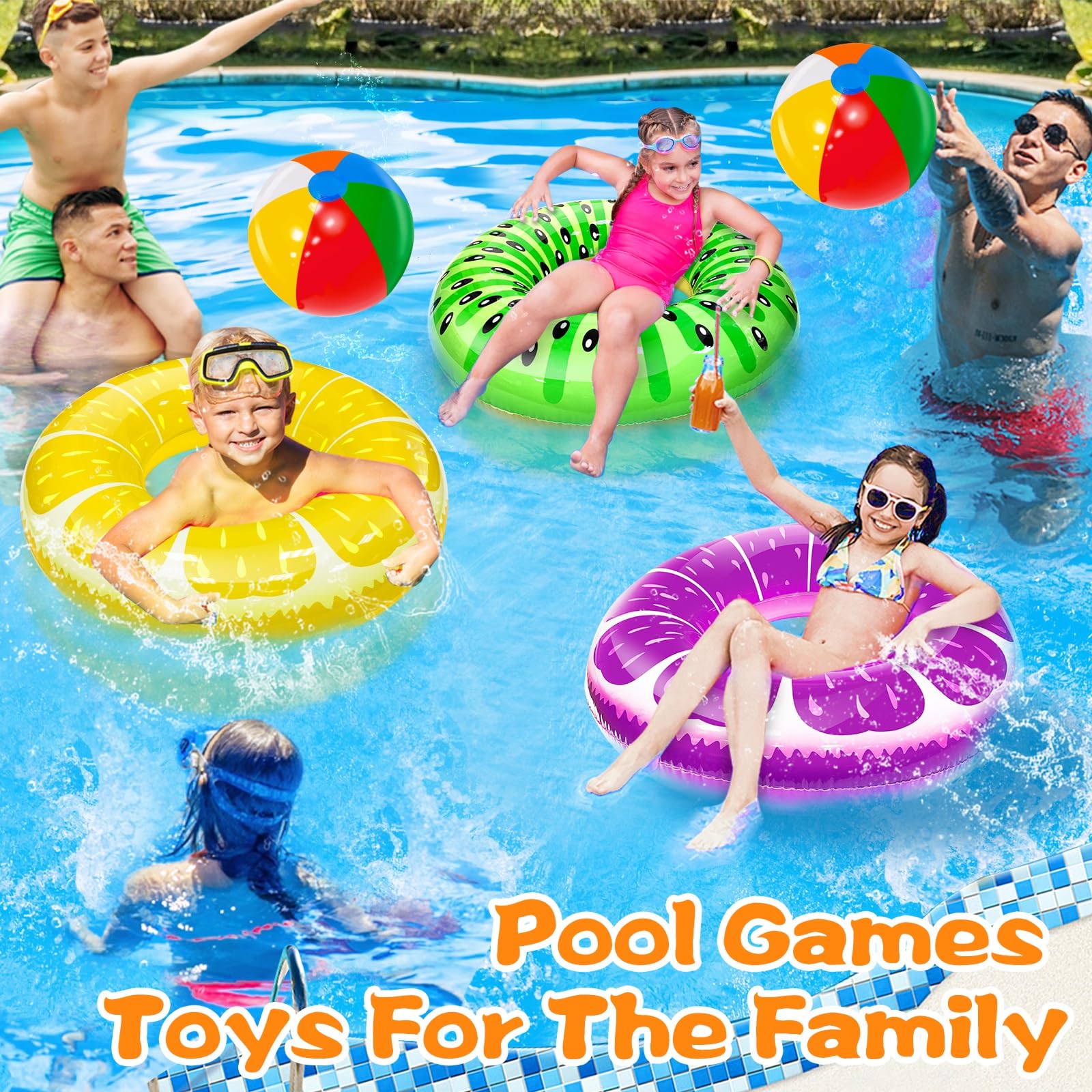 igeekid rainbow beach ball-2 adds color to poolside play.