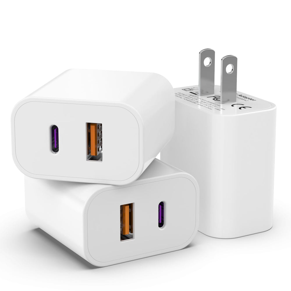 iGENJUN 3-pack USB-C charger front view for space-saving charging