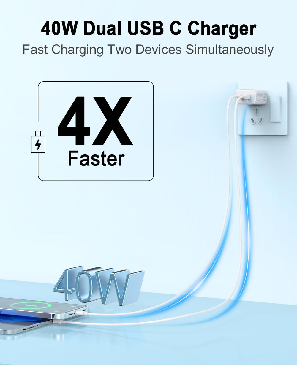 iGENJUN 40W USB-C charger compact size fits easily in travel bags.