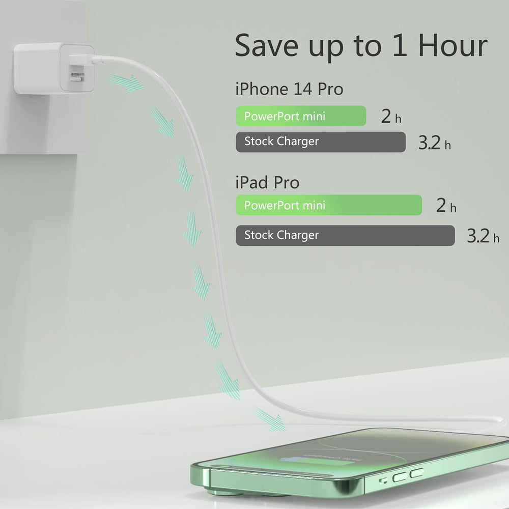 iGENJUN 5Pack USB wall charger on a desk showing centralized charging setup.