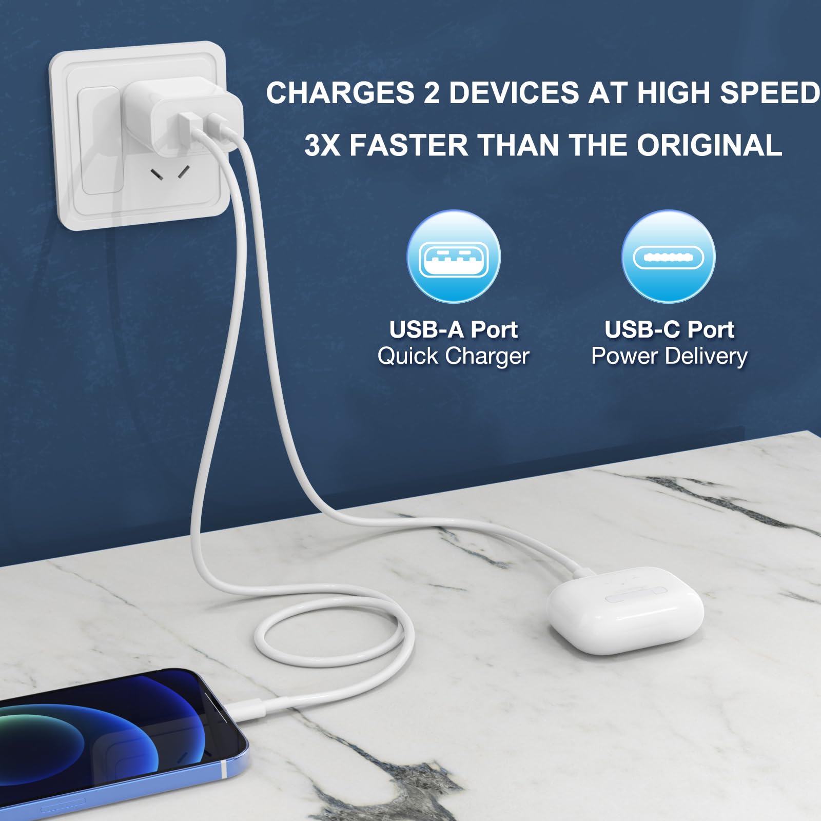 iGENJUN packaging image with 3-pack and included cables ready for setup