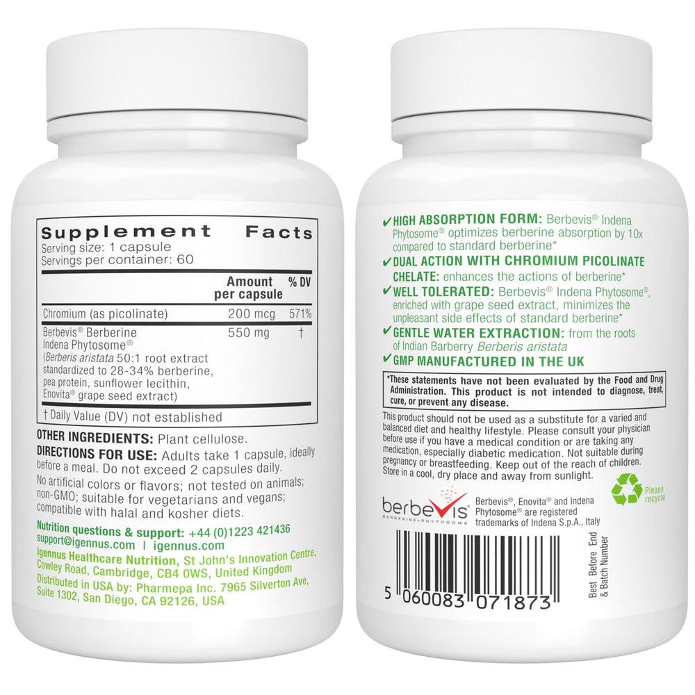 Igennus Berberis aristata standardized extract close-up highlights potency 28-34%.