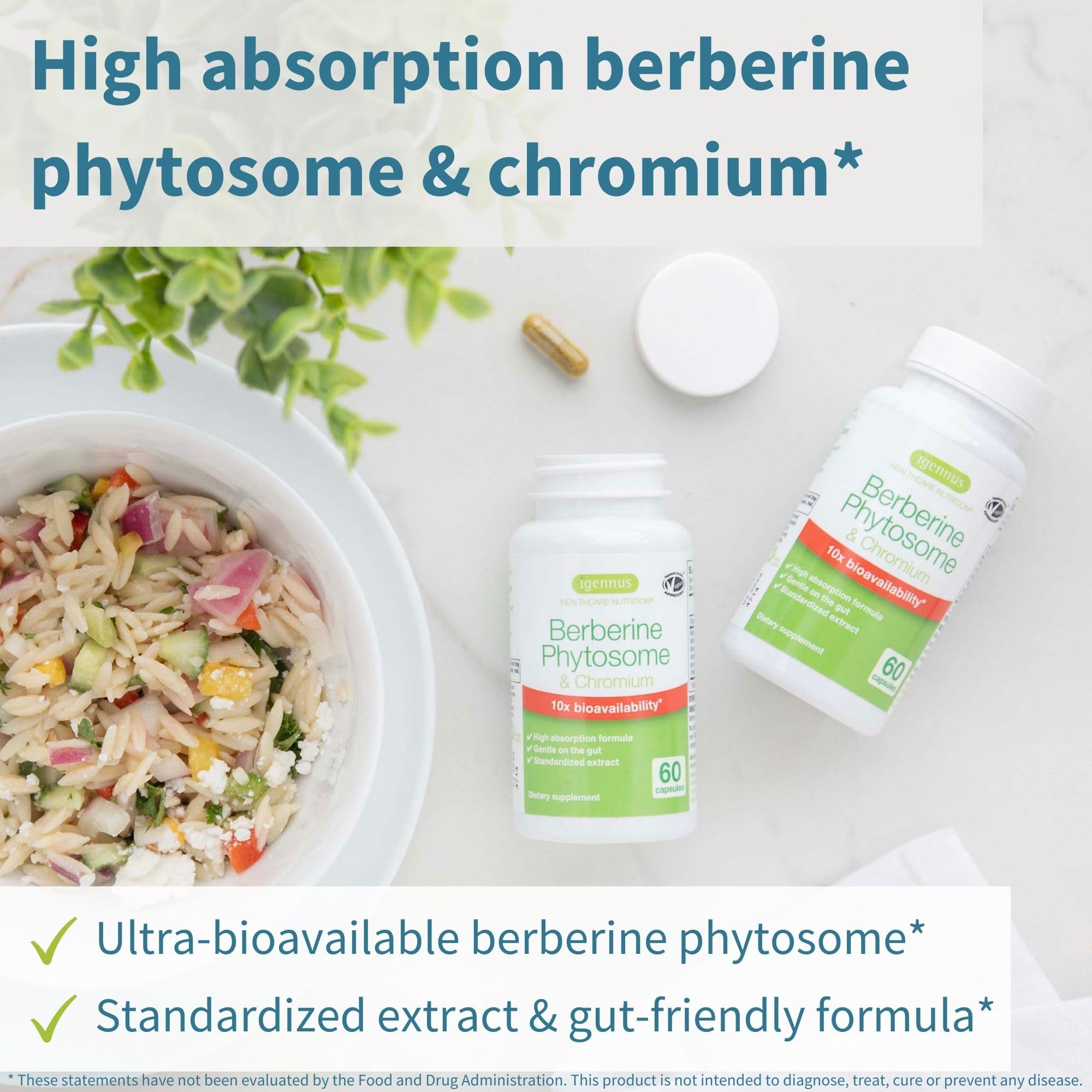 Igennus Berberine Phytosome capsules highlight high-absorption delivery for daily wellness.