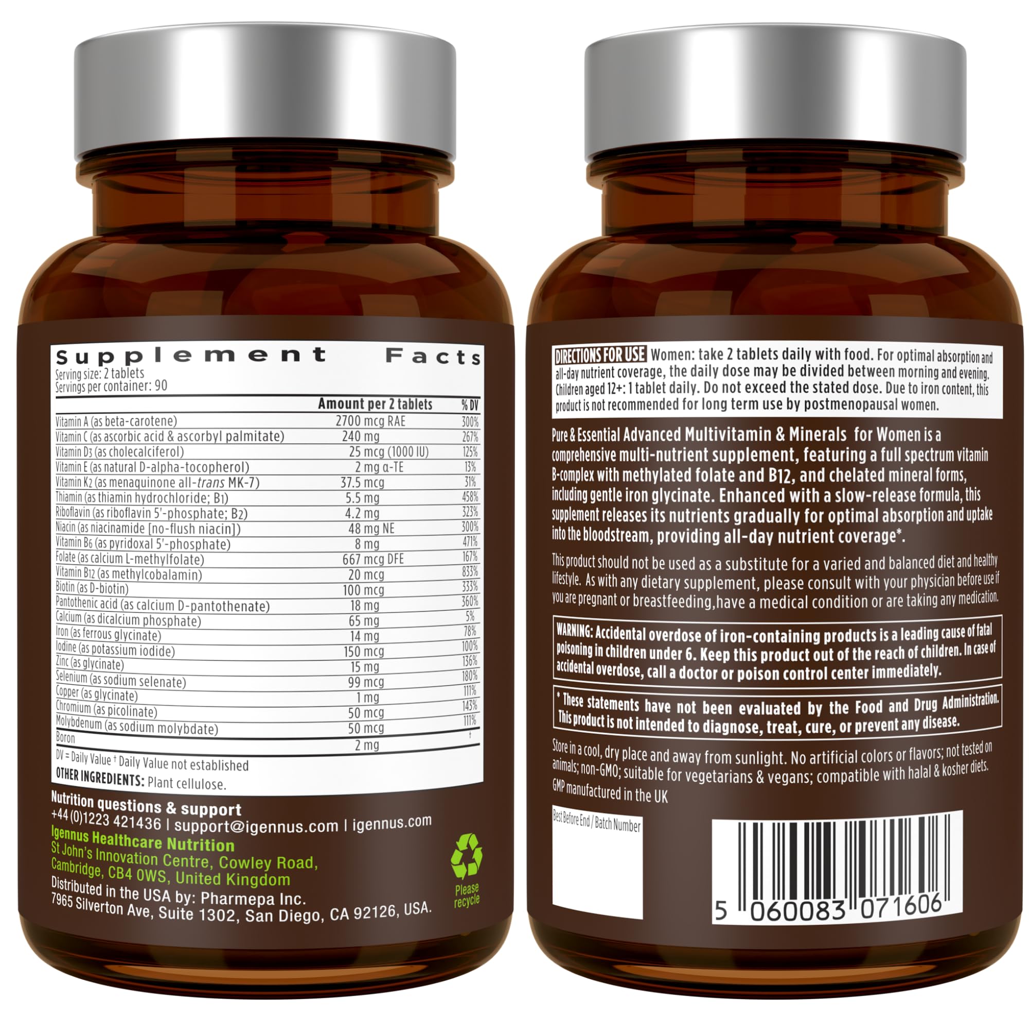 Igennus vegan-friendly badge supported on the product label.