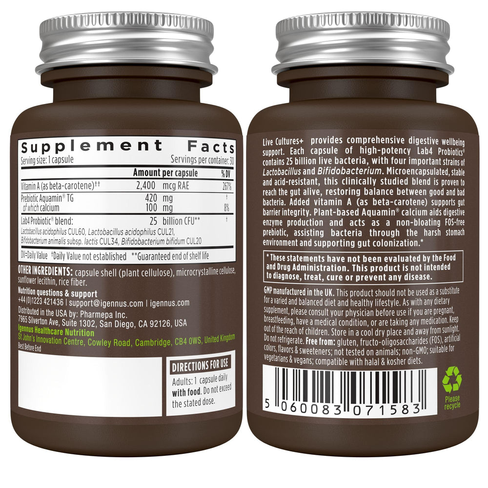 Igennus 25B CFU at expiry label is visible