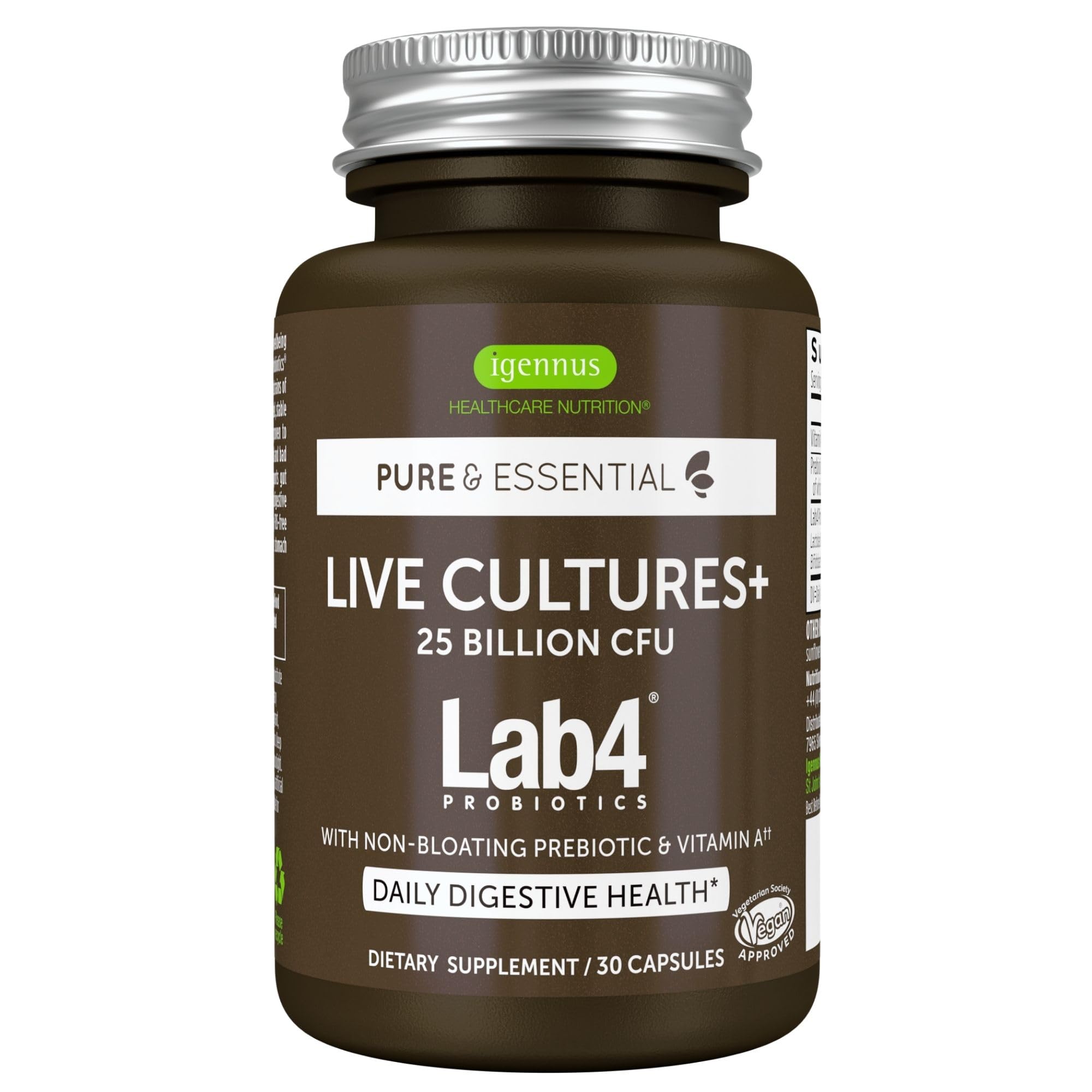Igennus Probiotics 2 in 1 bottle showing label promoting gut support