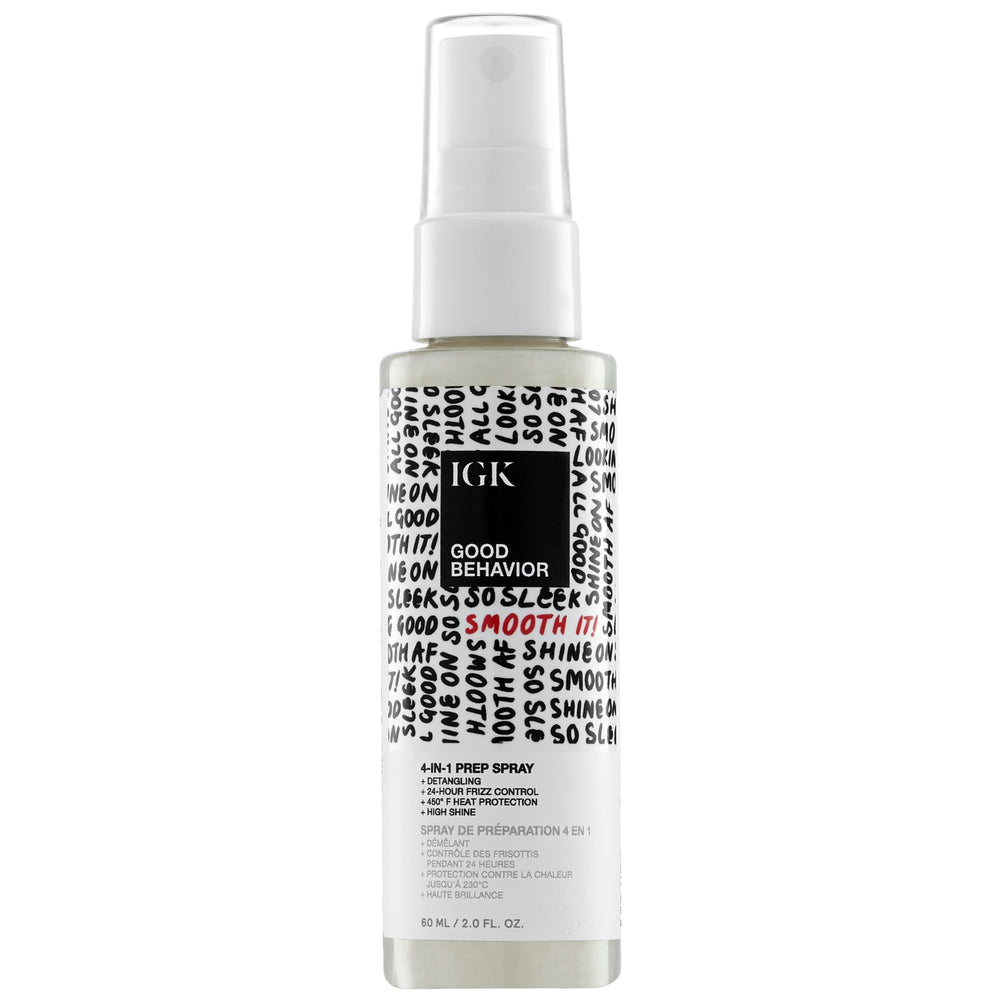 IGK Good Behavior 4-in-1 prep spray bottle for detangling and styling