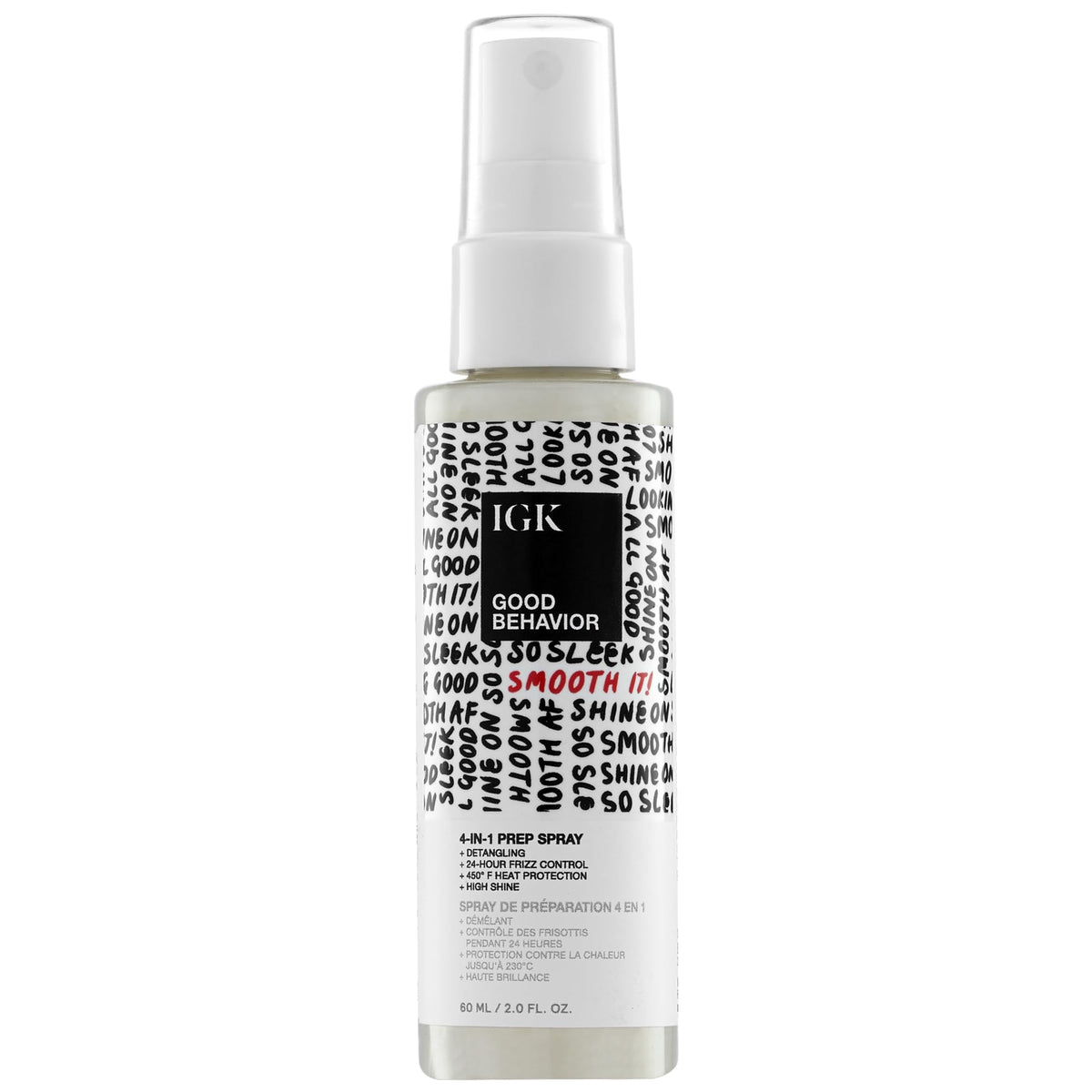 IGK Good Behavior 4-in-1 prep spray bottle for detangling and styling