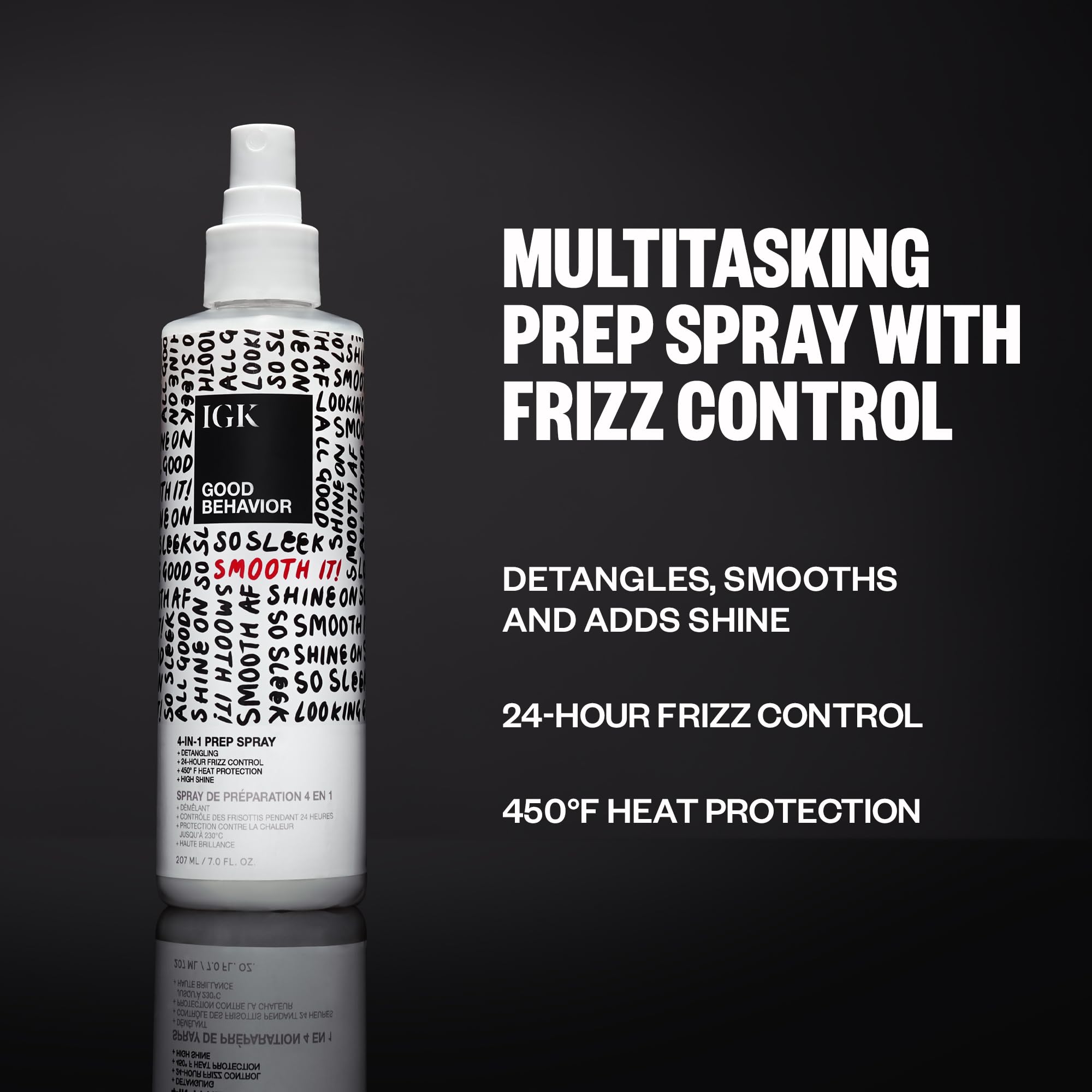IGK Good Behavior heat protection mist shields hair during styling