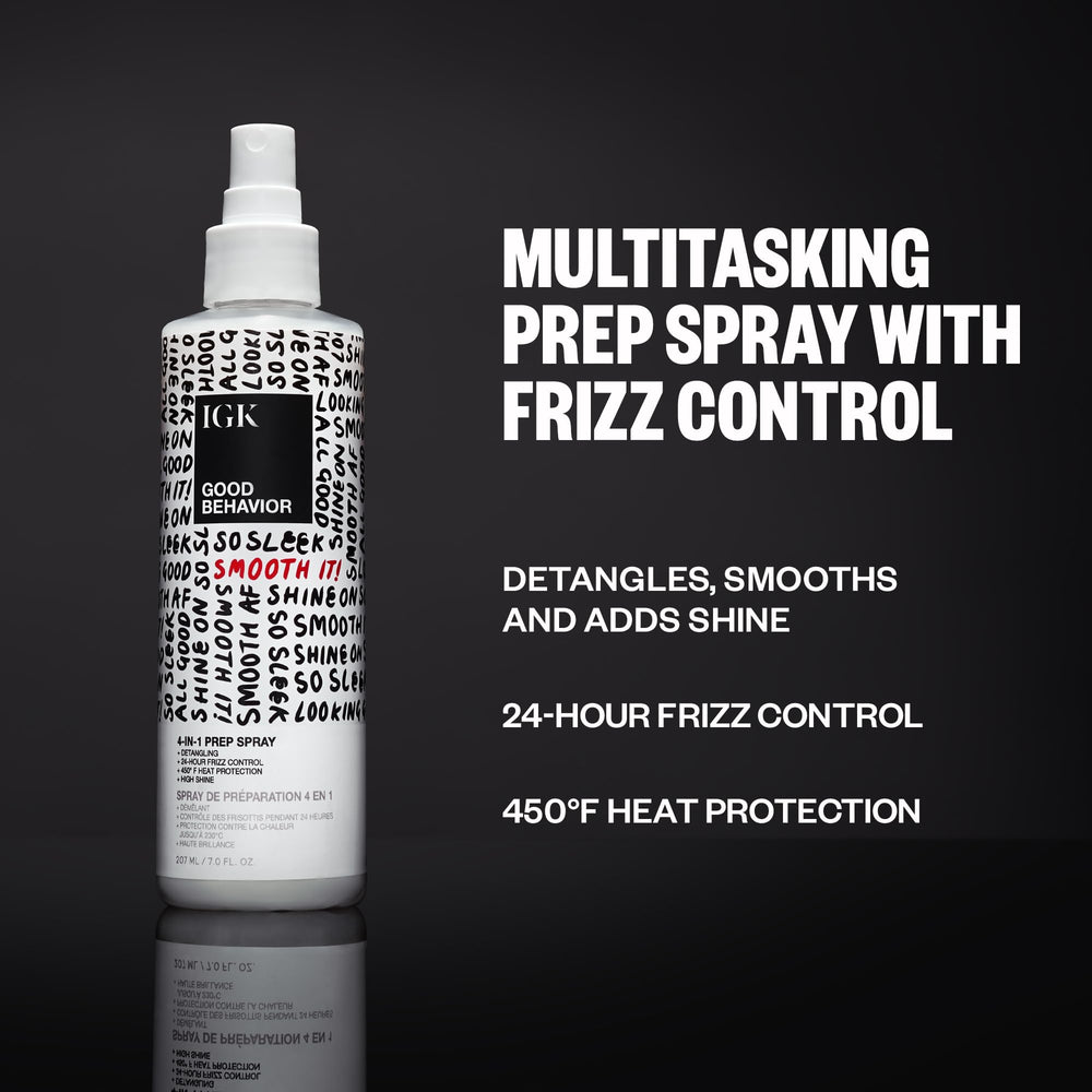 IGK Good Behavior heat protection mist shields hair during styling