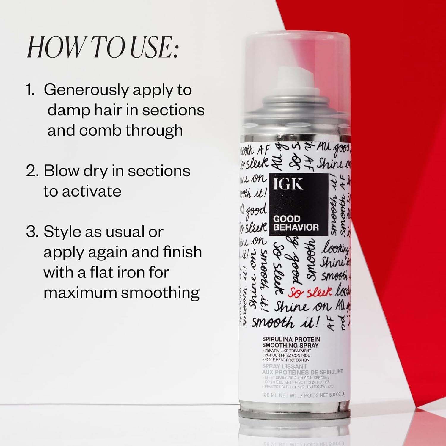 IGK GOOD BEHAVIOR nozzle closeup highlights even spray distribution.