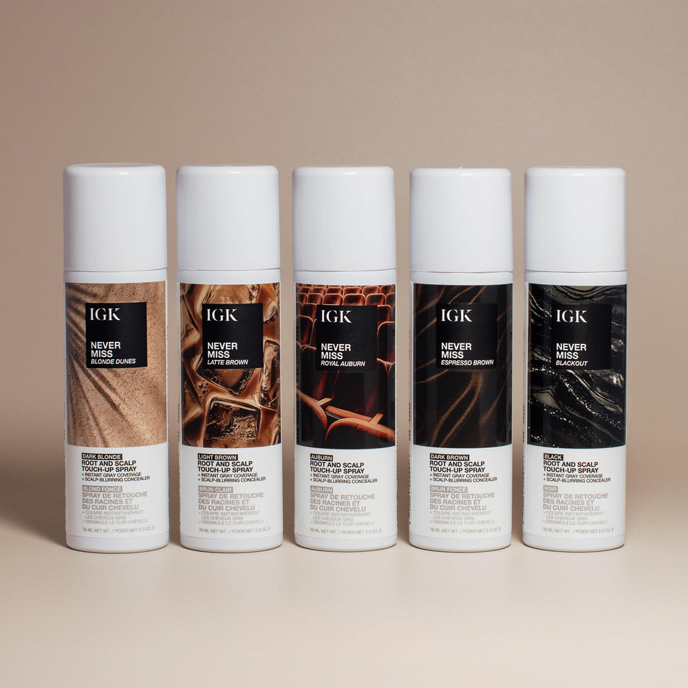 IGK Never Miss avocado coated pigments deliver smooth, natural dark brown shade.