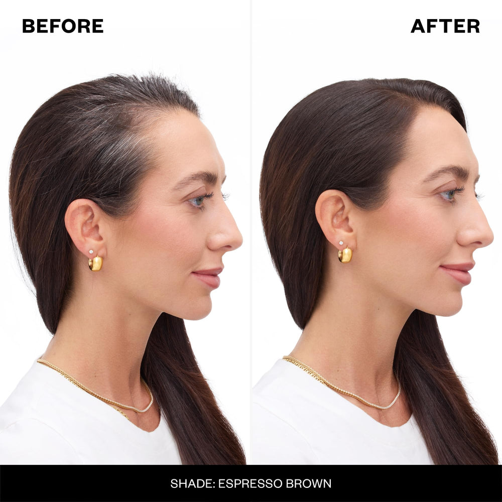 IGK Never Miss root touch-up spray conceals regrowth discreetly for a fuller look.