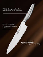 IGNITED CUTLERY all-steel anti-slip handle for secure balance