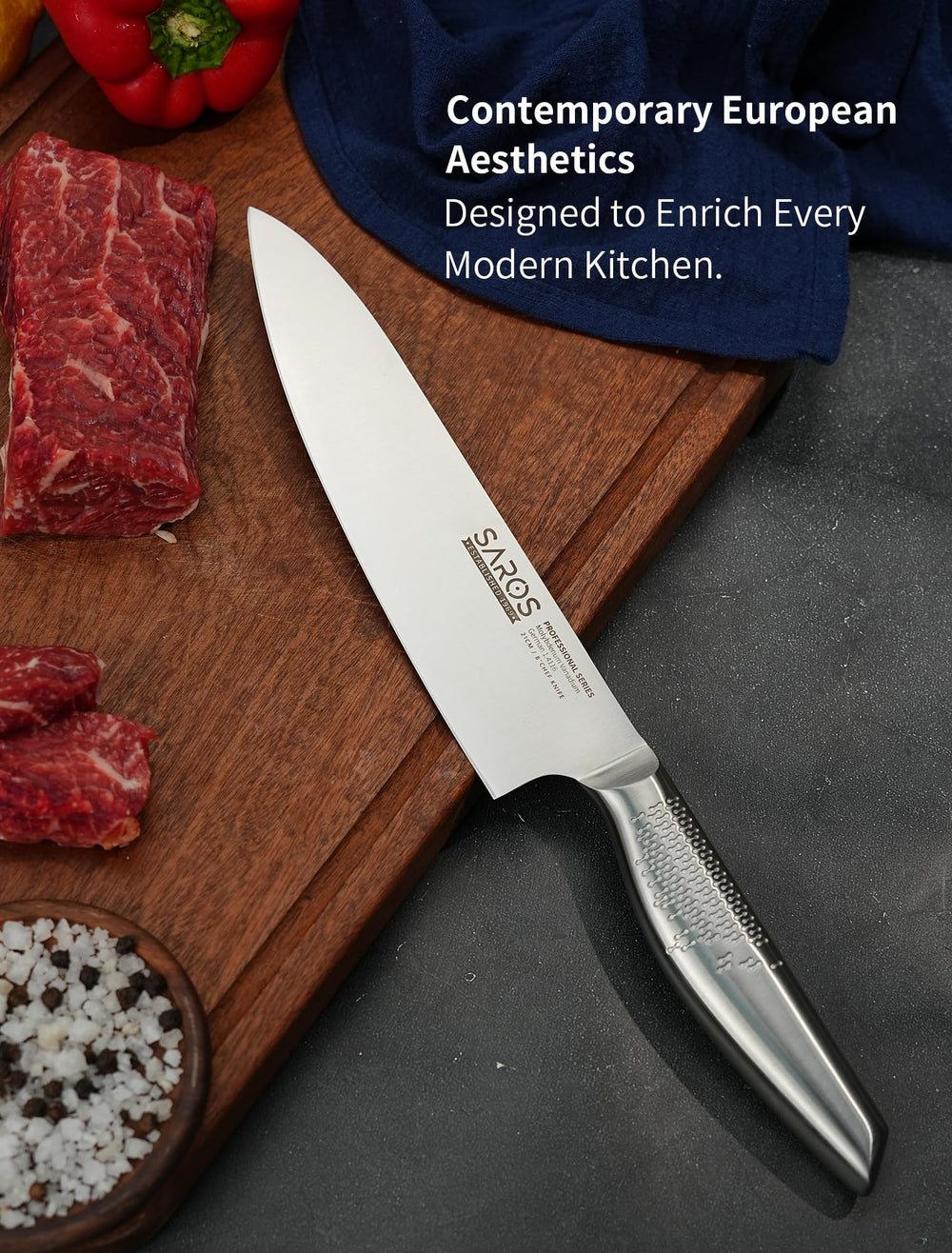IGNITED CUTLERY versatile gyuto for meat, fish, vegetables, and fruit