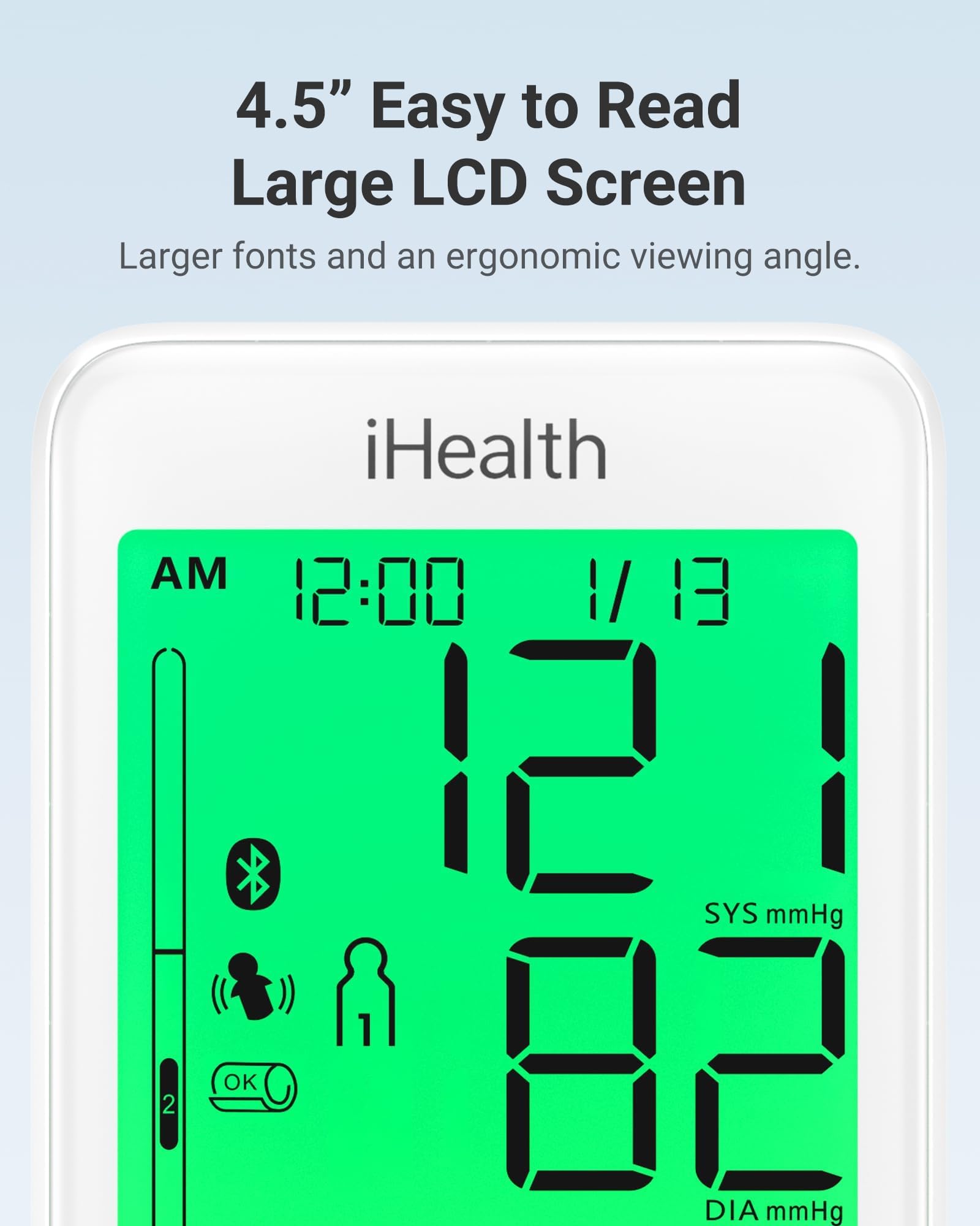 iHealth Accu Luminate BP Monitor battery or USB power for flexible monitoring