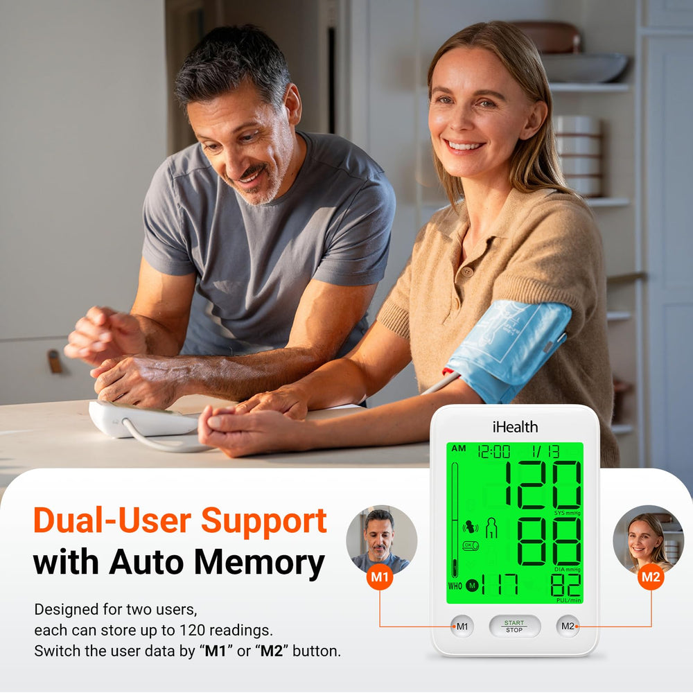 iHealth Accu Luminate BP Monitor Bluetooth sync enables cloud sharing with family