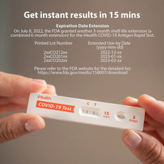 iHealth COVID-19 Antigen Rapid Test nasal swab illustrating non-invasive sampling
