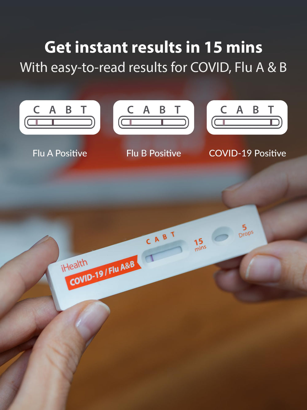 iHealth 3-in-1 kit swab pack for easy home collection.