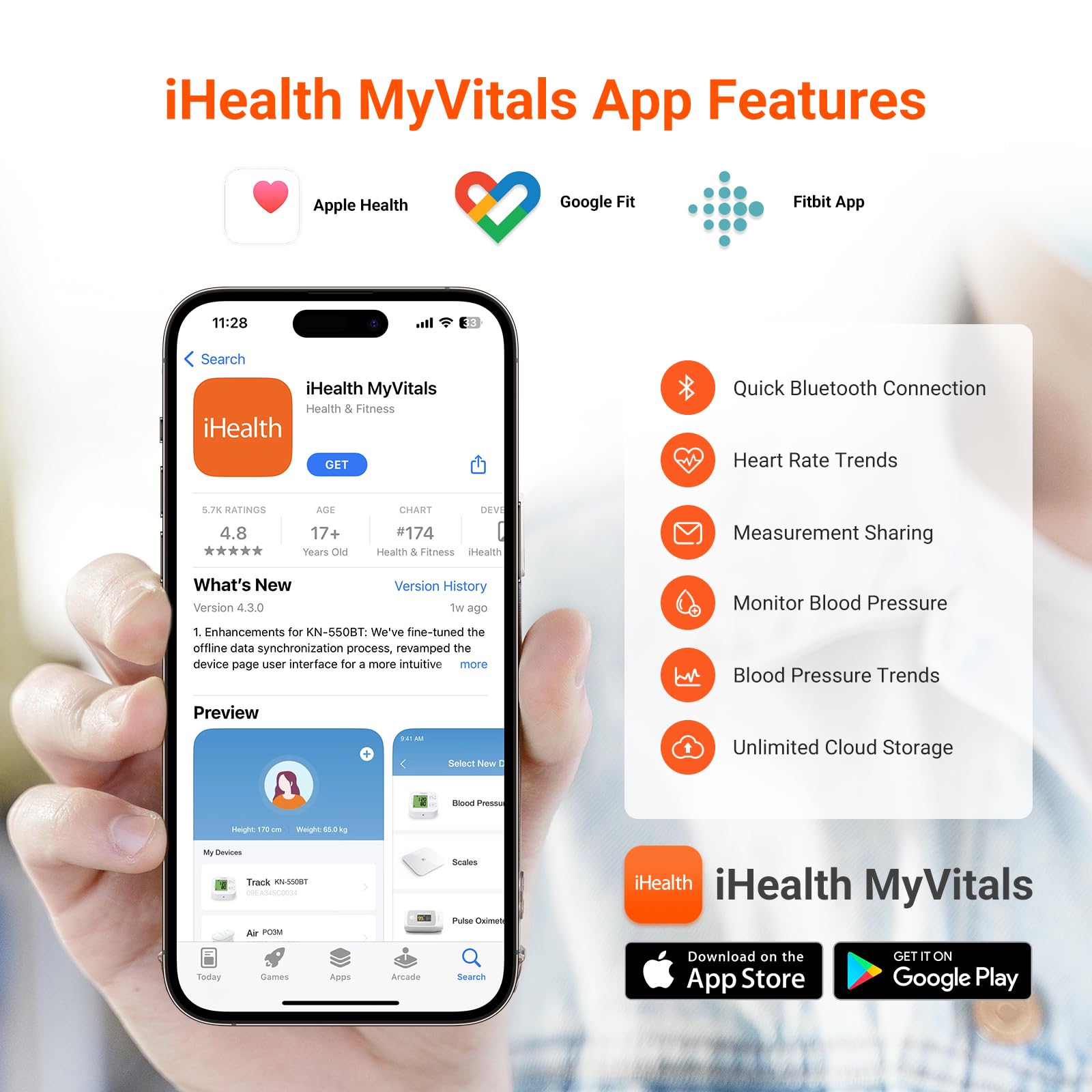 iHealth Push monitor in use for at-home measurements
