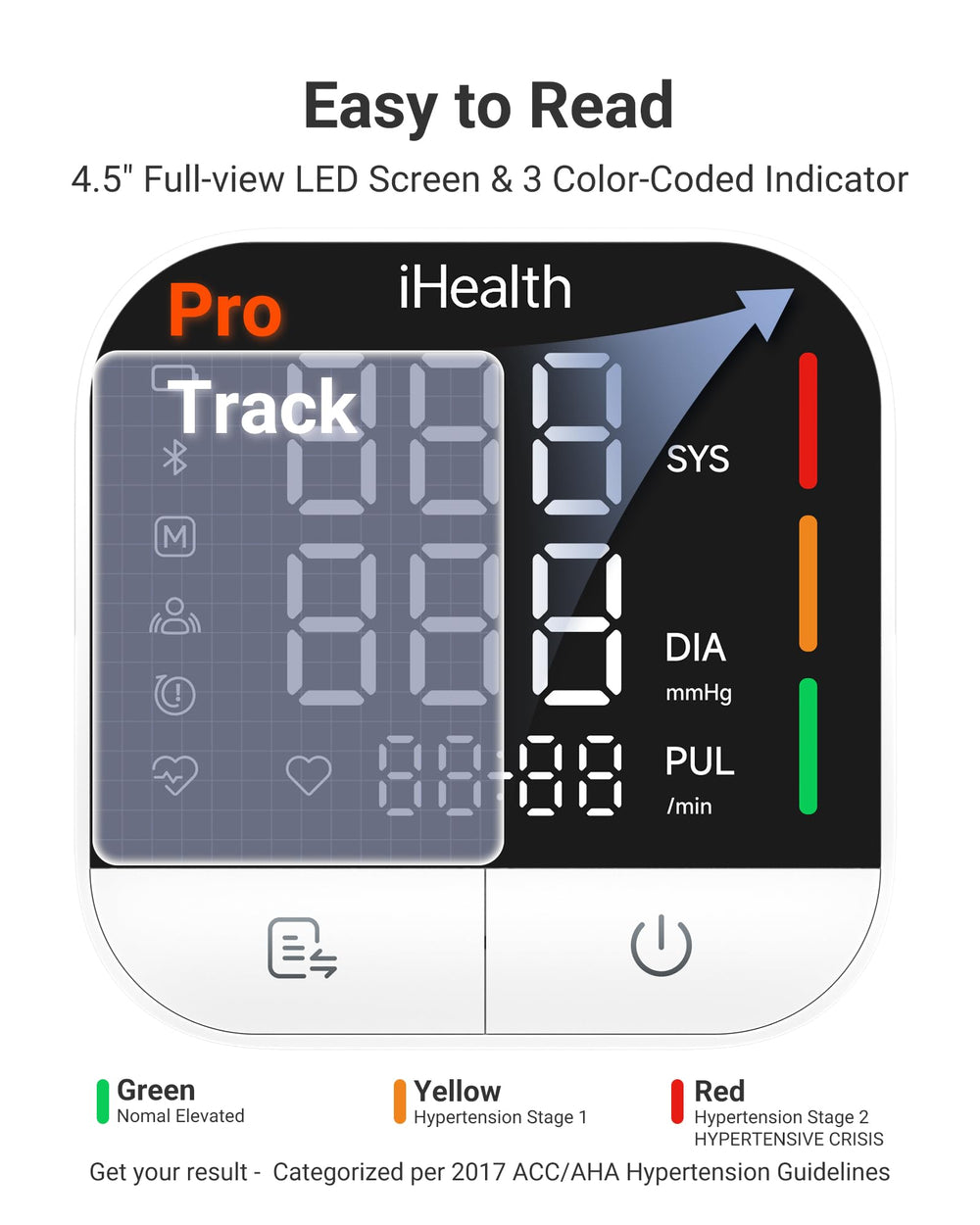 iHealth Track Pro dual power options support batteries or USB-C for flexible use.