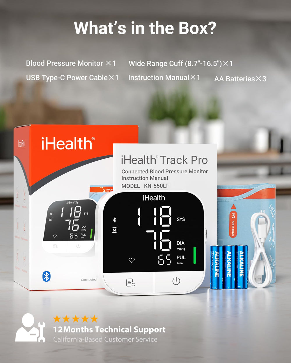 iHealth Track Pro kit includes everything you need for quick setup.