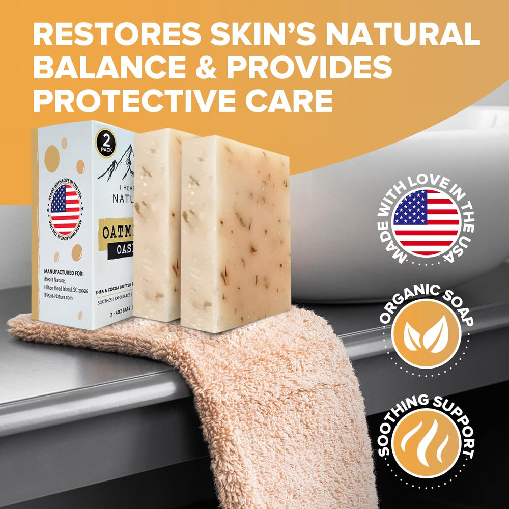 iHeart Nature Olive oil nourishes for a natural glow after cleansing.