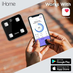 iHome anti-slip tempered glass surface provides stable bathroom use.