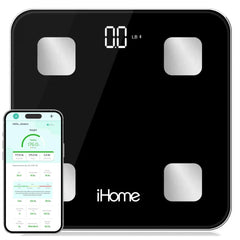 iHome digital scale with tempered glass top for precise daily weight checks.