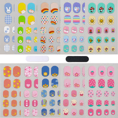 IHUKEIT colorful kid nail wraps set for quick, playful nail art.