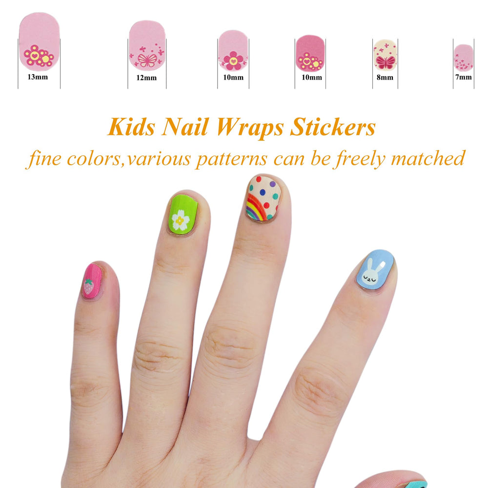 IHUKEIT rainbow cat design nail wrap for cheerful, kid-friendly manicures.