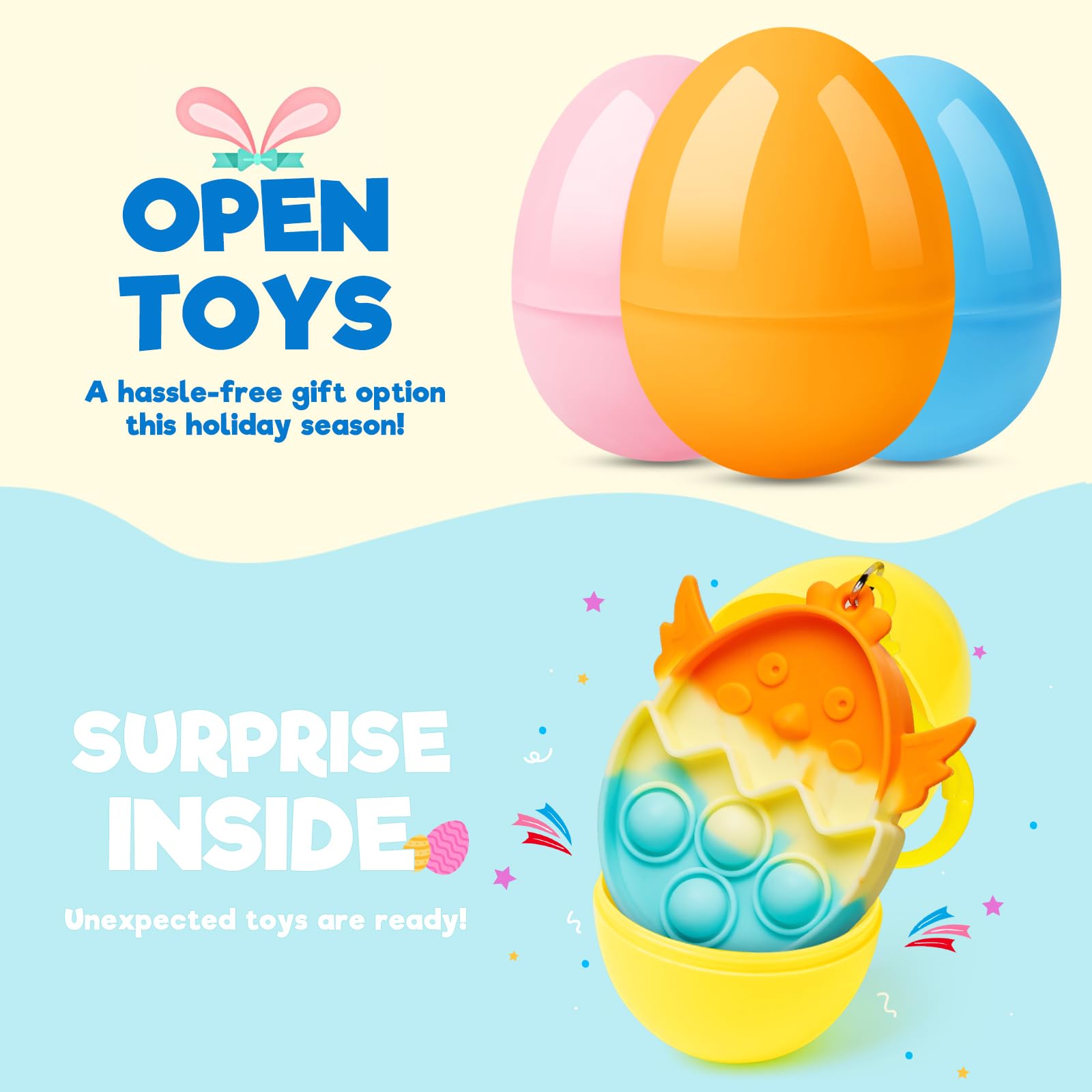 IJIGU animal-shaped soft toys inside eggs invite tactile play.