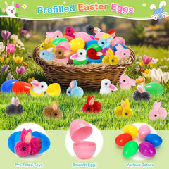 IJIGU colorful Easter eggs with plush bunnies for safe party favors.