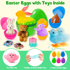 IJIGU Easter eggs with basket fillers and bright colors for kids