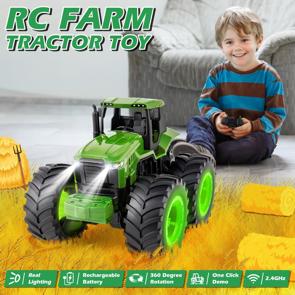 IJIGU monster tractor with LED tires and durable ABS construction for rough play