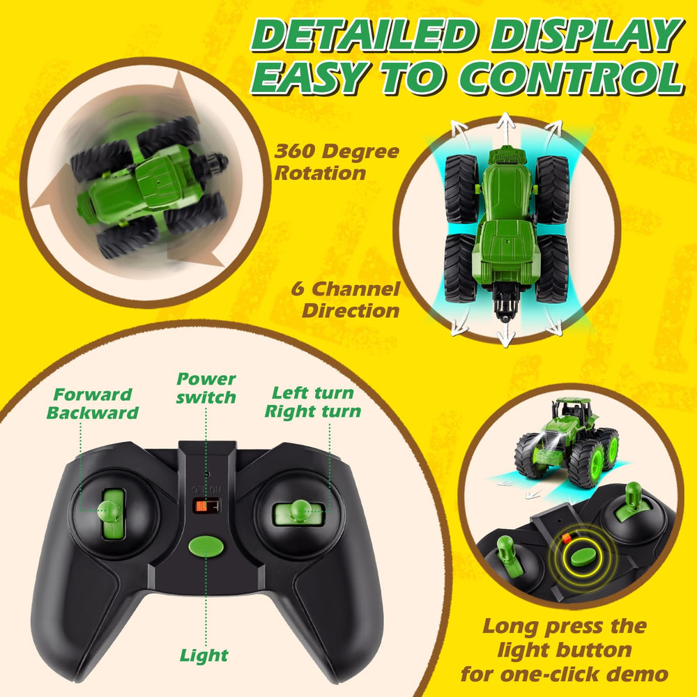 IJIGU RC tractor offering six-direction control for easy steering and on-the-spot rotation