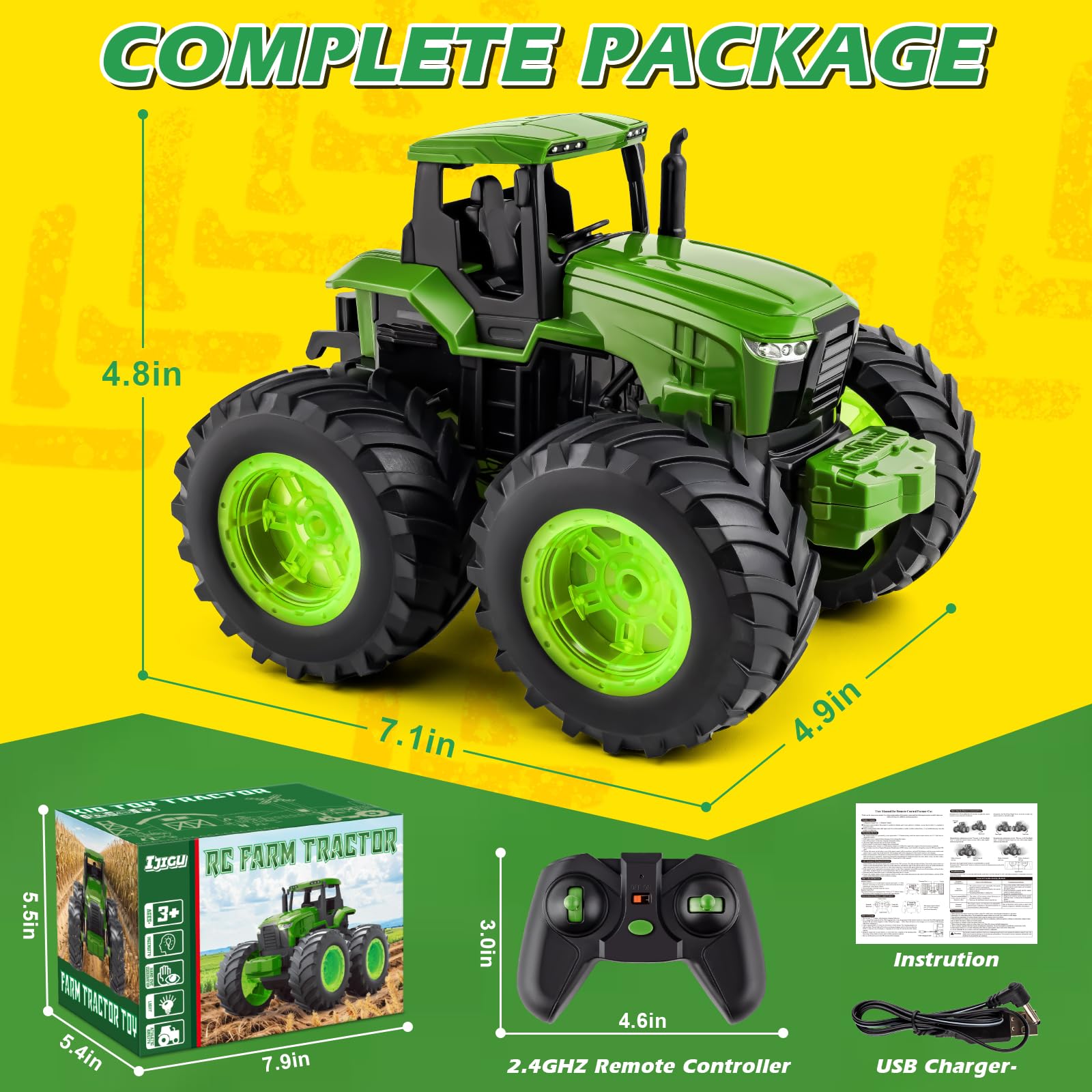 IJIGU sturdy ABS body and grip tires handle floors and grass surfaces